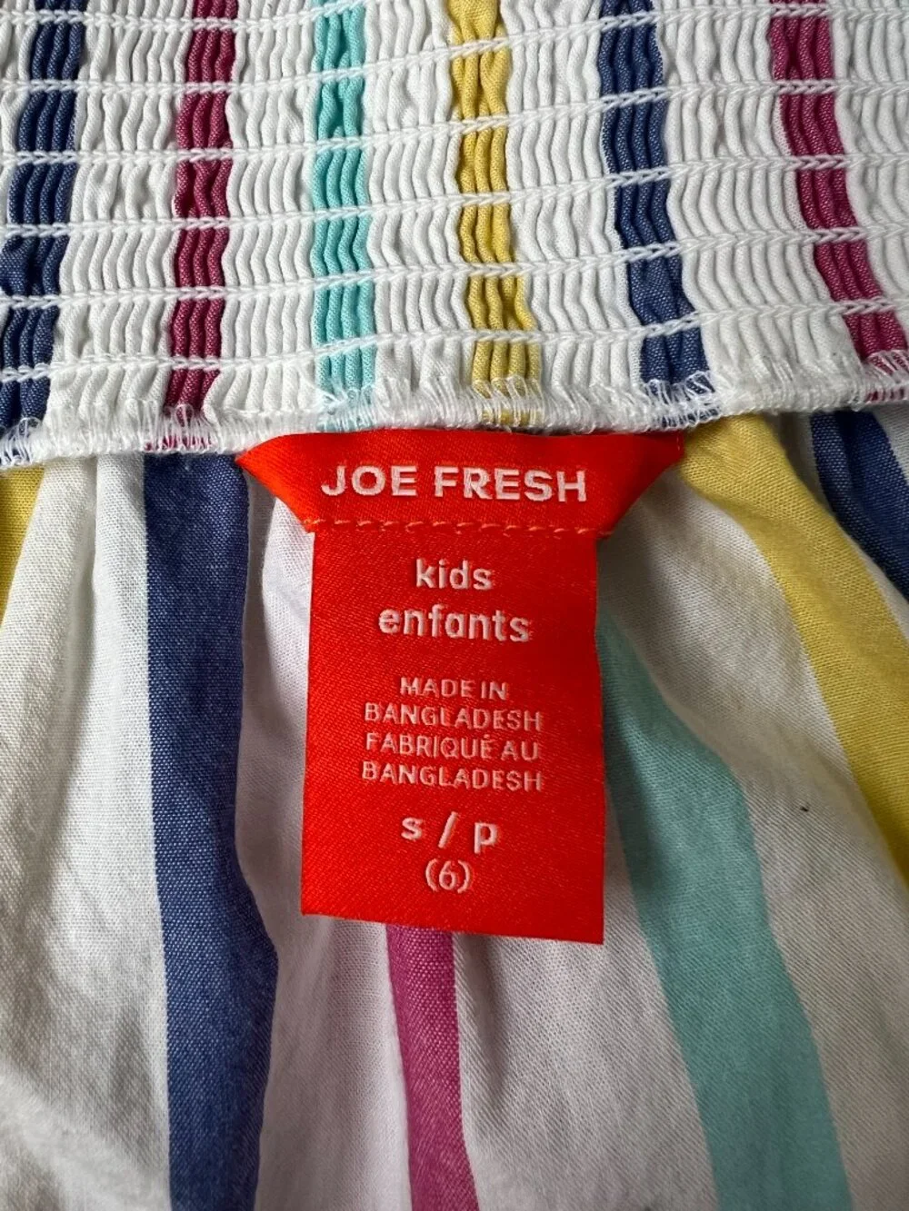 Joe Fresh Girls Striped Cotton Dress | Size Small (6) - Picture 5 of 5